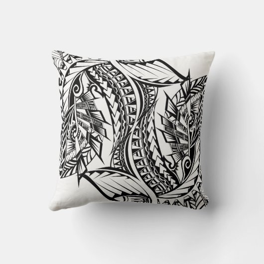 ポリネシアの種族の入れ墨のデザインのクッション クッション (裏面)