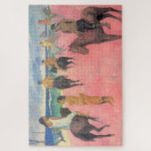 ポリネシアの馬のライダーフランスのビーチ ジグソーパズル (縦)