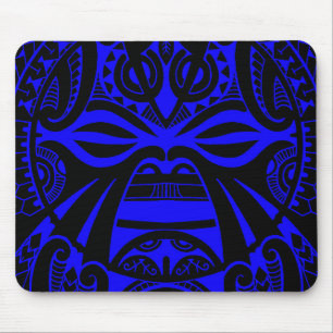 ポリネシアのtikiのマスクの入れ墨のトーテムの顔 マウスパッド