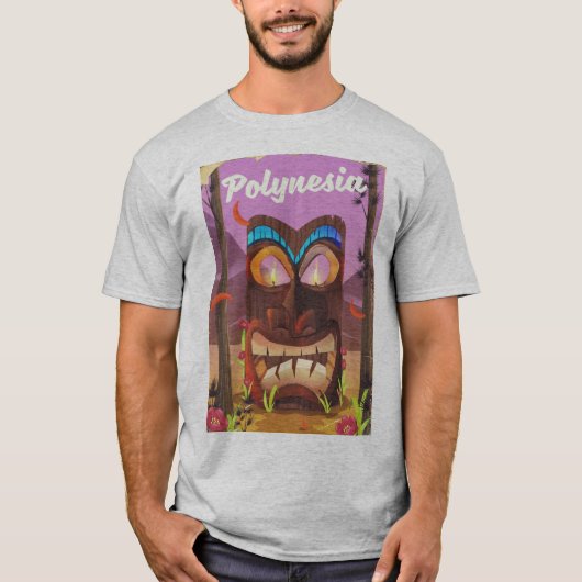 ポリネシアティキマスク Tシャツ (正面)