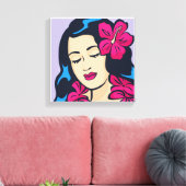 ポリネシアハワイフラガール キャンバスプリント (インサイチュ (リビング))