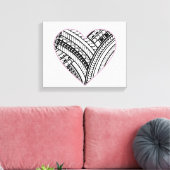 ポリネシアハート キャンバスプリント (インサイチュ (リビング))