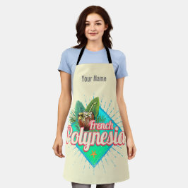 ポリネシアフランスのアイランドパシフィックヴィンテージ土産 エプロン