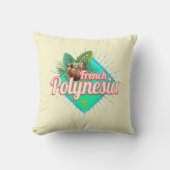 ポリネシアフランスのアイランドパシフィックヴィンテージ土産 クッション (正面)