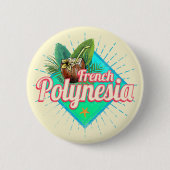ポリネシアフランスのアイランドパシフィックヴィンテージ土産 缶バッジ (正面)