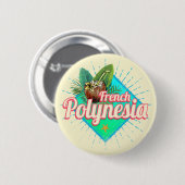ポリネシアフランスのアイランドパシフィックヴィンテージ土産 缶バッジ (正面&裏面)