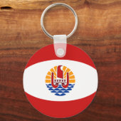 ポリネシアフランスのフィシェイ国旗のキーチェーン キーホルダー (正面)