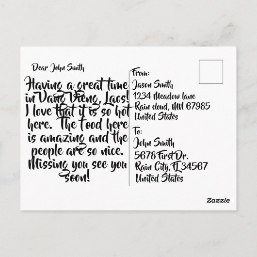 ポリネシアフランスのポストカードへようこそ ポストカード (裏面)