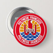 ポリネシアフランスのラウンドエンブレム 缶バッジ (正面&裏面)