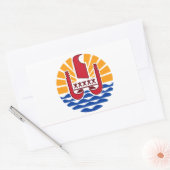 ポリネシアフランスの国旗、ドレープポリネシフランセーズ 長方形シール (封筒)