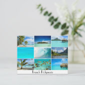 ポリネシアフランスの諸島コラージュ葉書 ポストカード (スタンド正面)