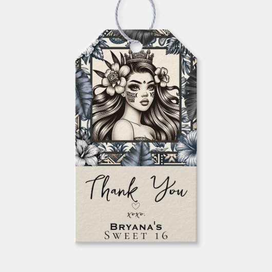 ポリネシアプリンセスブルーフローラトバル誕生日 ギフトタグ (正面)