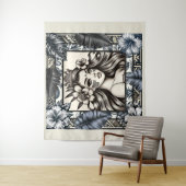 ポリネシアプリンセスブルーフローラトライバル タペストリー (インサイチュ)