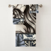 ポリネシアプリンセスブルーフローラトライバル バスタオルセット (インサイチュ)