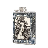 ポリネシアプリンセスブルーフローラトライバル フラスク (左)