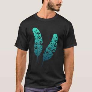 ポリネシアマオリ羽毛トライバルタトゥーニュージーランド Tシャツ