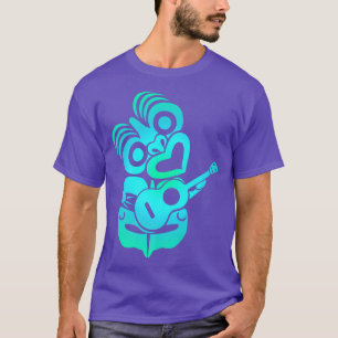 ポリネシアマオリHei Tiki Ukulele音楽ニュージーランド Tシャツ