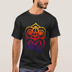 ポリネシアマオリtiki顔トバルタトゥーニュージーラン tシャツ