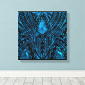 ポリネシアンパターンデザイン キャンバスプリント (インサイチュ (ウッドフロア))