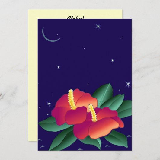 ポリネシアンフローラティキトロピカルナイツ招待状 招待状 (正面/裏面)