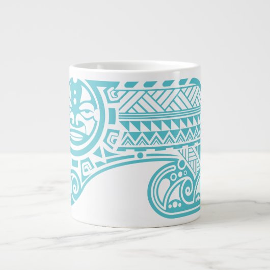 ポリネシア人/Tiki/種族の波の波のマグ ジャンボコーヒーマグカップ (正面)
