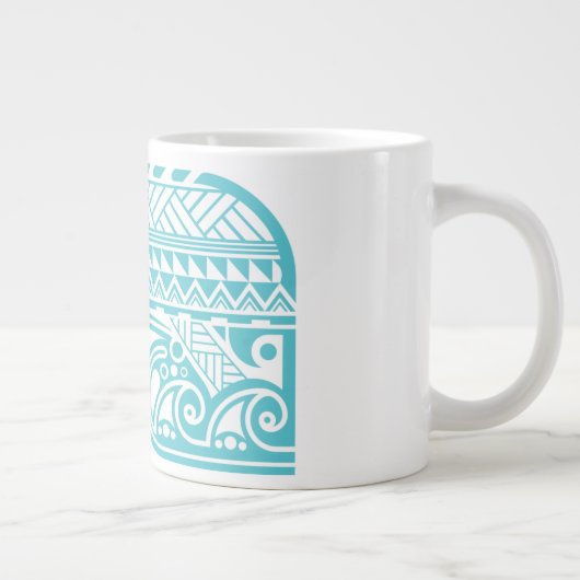 ポリネシア人/Tiki/種族の波の波のマグ ジャンボコーヒーマグカップ (右)