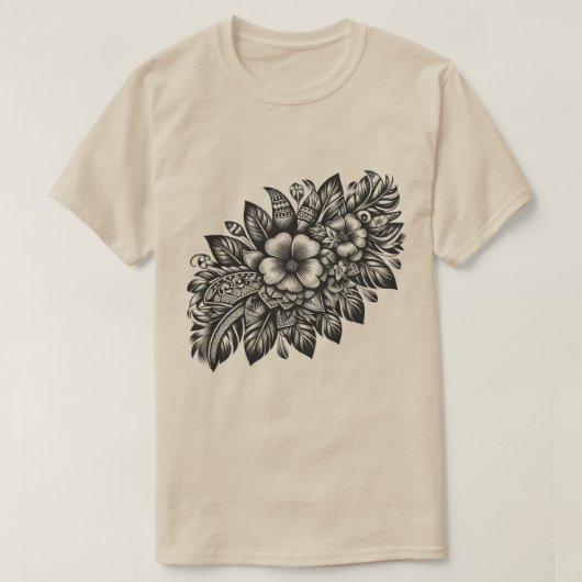 ポリネシア花 Tシャツ (デザイン正面)