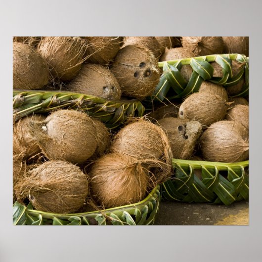 ポリネシア，トンガ王国。ココナッツの表示 ポスター (正面)