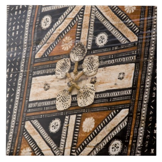 ポリネシア，トンガ王国。タパ詳細 タイル (正面)