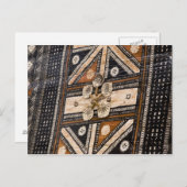 ポリネシア，トンガ王国。タパ詳細 ポストカード (正面/裏面)