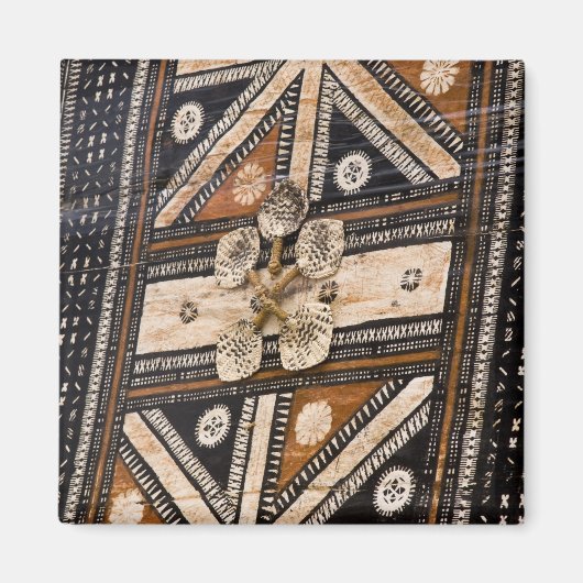 ポリネシア，トンガ王国。タパ詳細 マグネット (正面)