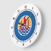 ポリネフランスのシアの紋章 ラージ壁時計 (傾斜)