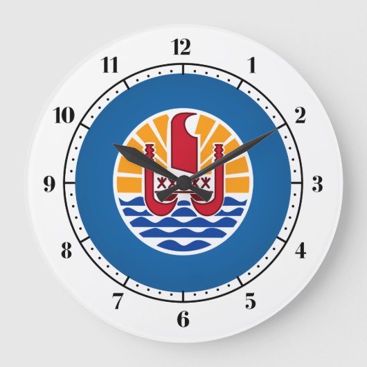 ポリネフランスのシアの紋章 ラージ壁時計 (正面)