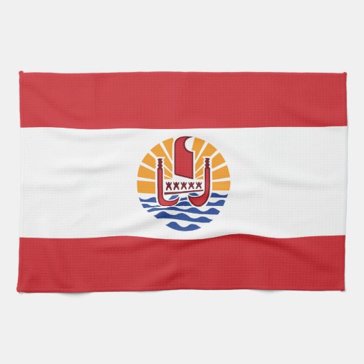 ポリネフランスのシア国旗 キッチンタオル (横)