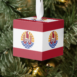 ポリネフランスのシア国旗 キューブオーナメント