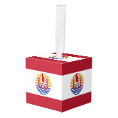 ポリネフランスのシア国旗 キューブオーナメント (正面アングル)