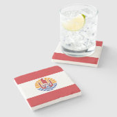 ポリネフランスのシア国旗 ストーンコースター (横)