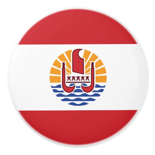 ポリネフランスのシア国旗 セラミックノブ (正面)