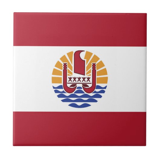 ポリネフランスのシア国旗 タイル (正面)