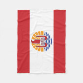 ポリネフランスのシア国旗 フリースブランケット (正面)