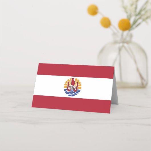 ポリネフランスのシア国旗 プレイスカード (正面)