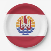 ポリネフランスのシア国旗 ペーパープレート (正面)