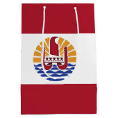 ポリネフランスのシア国旗 ミディアムペーパーバッグ (裏面)