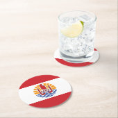 ポリネフランスのシア国旗 ラウンドペーパーコースター (インサイチュ)