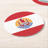 ポリネフランスのシア国旗 ラウンドペーパーコースター (アングル)