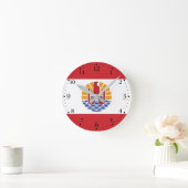 ポリネフランスのシア国旗 ラウンド壁時計 (ホーム)