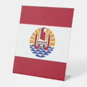 ポリネフランスのシア国旗 台座サイン (正面)