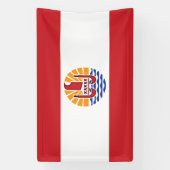 ポリネフランスのシア国旗 横断幕 (縦)