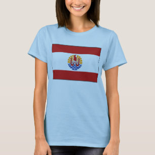 ポリネフランスのシア国旗xマップTシャツ Tシャツ