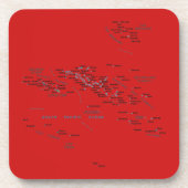 ポリネフランスのシア地図コースター コースター (正面)